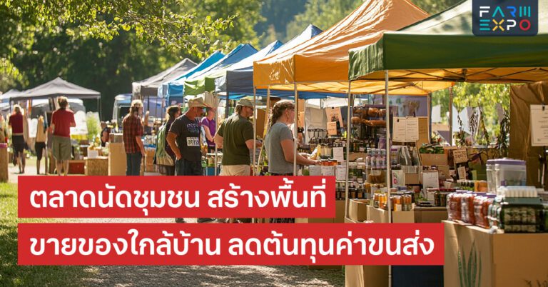 ตลาดนัดชุมชนขายของใกล้บ้าน, ตลาดเกษตรกร, เศรษฐกิจฐานราก, ชุมชนเข้มแข็ง, ช่องทางขายสินค้า